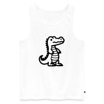 alligator - Men's Premium Organic Tank Top - white - Front - AI Model Male 178 light (178cm)