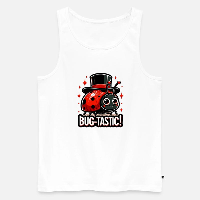 Bug-Tastic: Ladybug Zauberhut - Männer Premium Bio Tank Top - Weiß