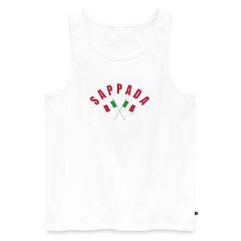 Drapeaux italiens de Sappada - Débardeur bio Premium Homme - blanc - Devant - AI Model Male 178 light (178cm)