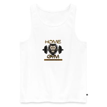 Home Gym,No Membership Required T-shirt - Men's Premium Organic Tank Top - white - Front - AI Model Male 178 light (178cm)