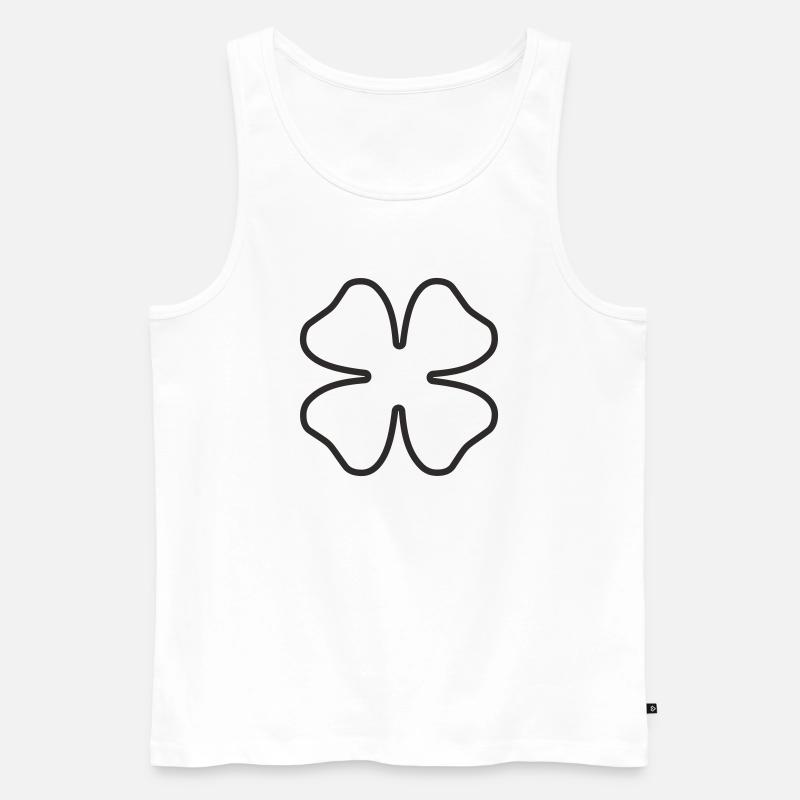 Kleeblatt Glücksbringer – Minimalistisches Design - Männer Premium Bio Tank Top - Weiß