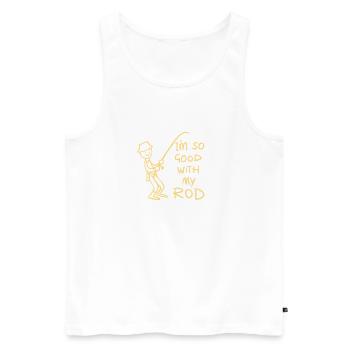 Je suis tellement doué avec ma canne - pêcheur pêcheur drôle - Débardeur bio Premium Homme - blanc - Devant - Michal (187cm)