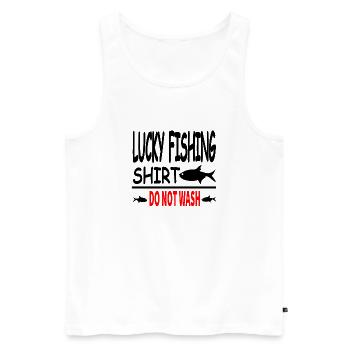 Angling - Men's Premium Organic Tank Top - white - Front - Michal (187cm)