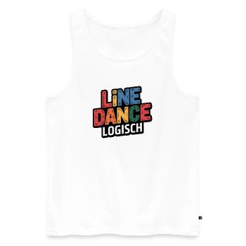 LineDance Logique Coloré - Débardeur bio Premium Homme - blanc - Devant - AI Model Male 178 light (178cm)