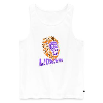 Safari Afrique Faune du Serengeti Lion d’Halloween - Débardeur bio Premium Homme - blanc - Devant - Michal (187cm)