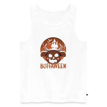Safari Afrique Serengeti Faune Halloween Buffle - Débardeur bio Premium Homme - blanc - Devant - Michal (187cm)