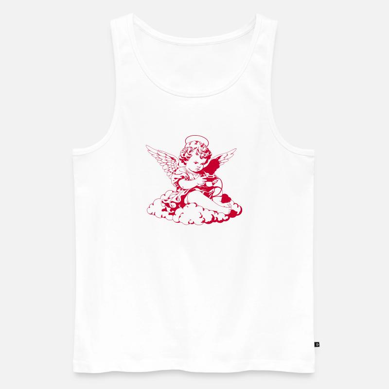 Gaming Engel – Cherub mit Controller - Männer Premium Bio Tank Top - Weiß