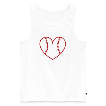 Cœur du baseball softball - Débardeur bio Premium Homme - blanc - Devant - Michal (187cm)