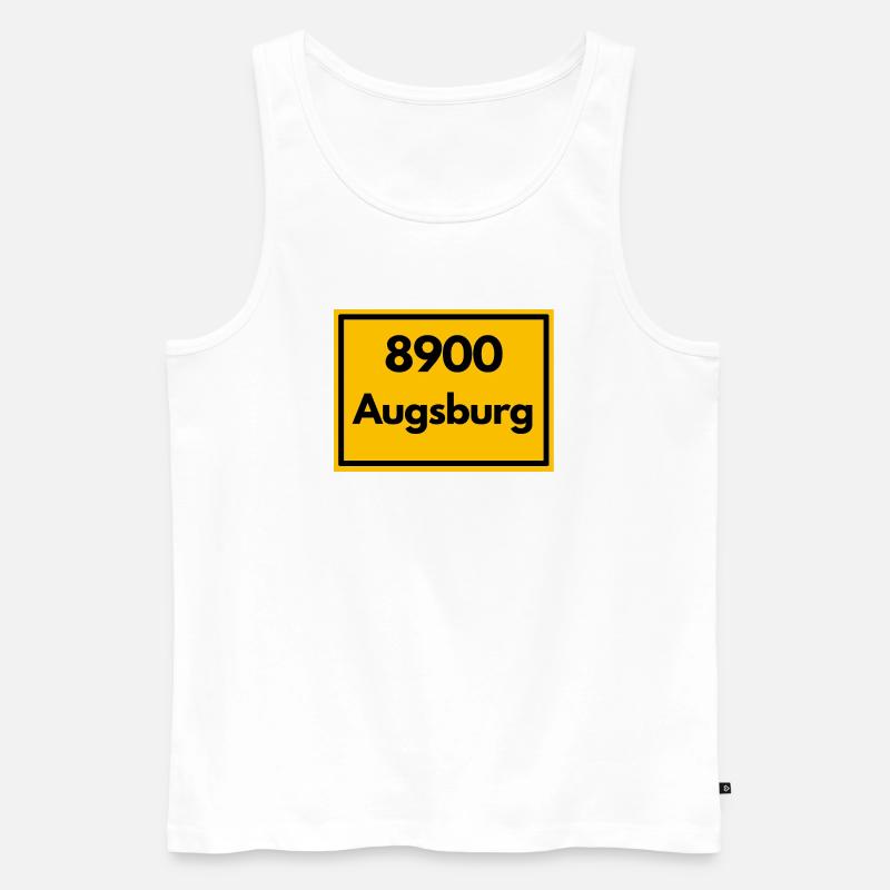 OLD POSTCODE POSTCODE RETRO 8900 AUGSBURG - Men's Premium Organic Tank Top - white