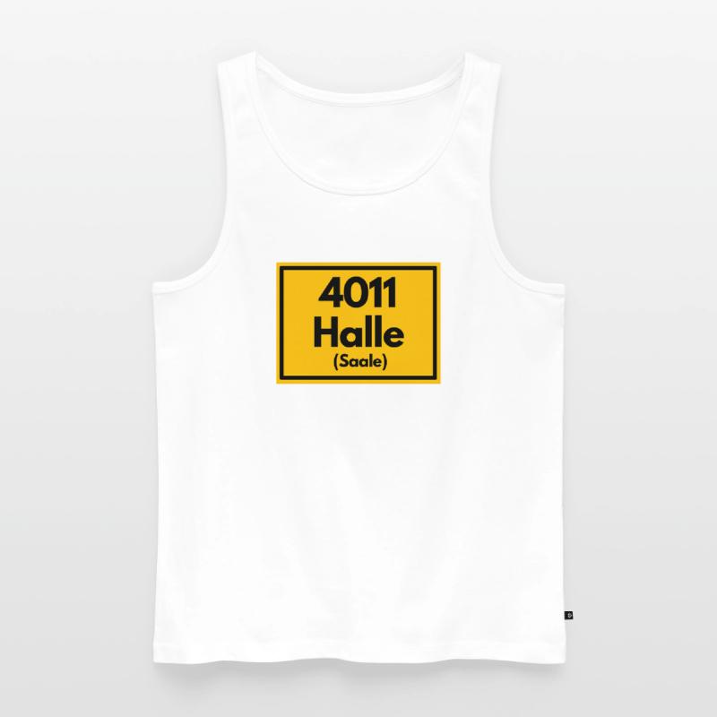 OLD POSTCODE POSTCODE RETRO 4011 HALLE (SAAALE) Men's Premium Organic Tank Top