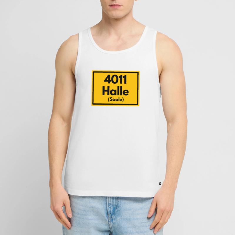 OLD POSTCODE POSTCODE RETRO 4011 HALLE (SAAALE) Men's Premium Organic Tank Top
