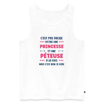 Princess and Pétueuse – daring humor - Men's Premium Organic Tank Top - white - Front - Michal (187cm)