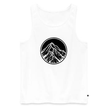 Berge Symbol Felsen - Männer Premium Bio Tank Top - Weiß - Vorne - AI Model Male 178 light (178cm)