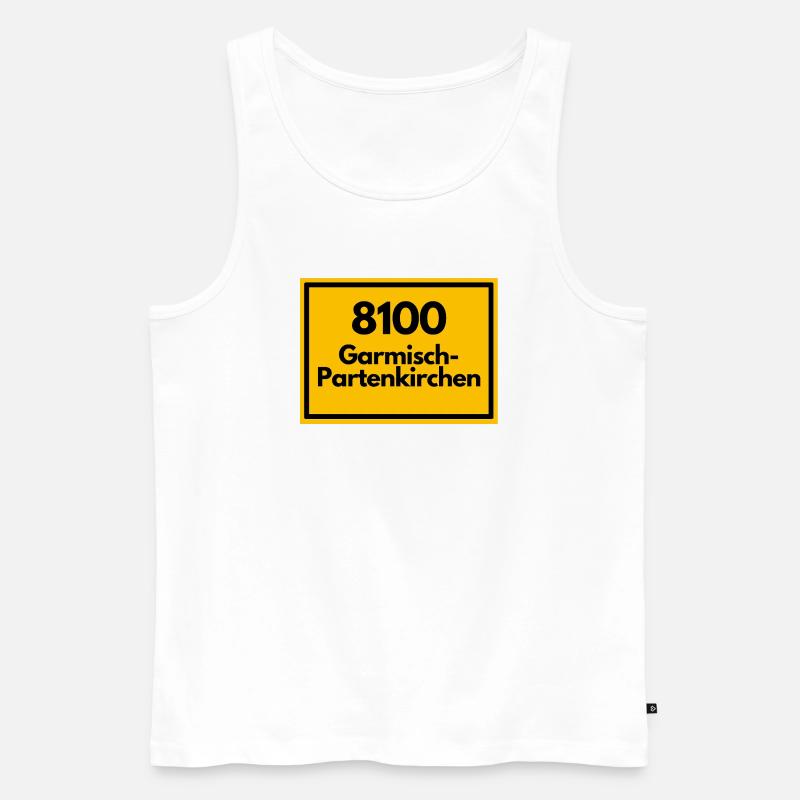 OLD POSTCODE POSTCODE 8100 GARMISCH-PARTENKIRCHEN - Men's Premium Organic Tank Top - white
