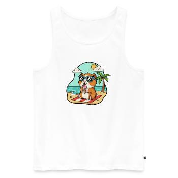 Motif de fête ensoleillé pour hamster - Débardeur bio Premium Homme - blanc - Devant - Michal (187cm)