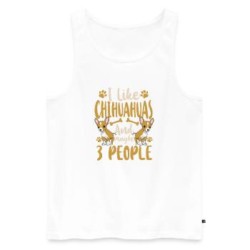 Chihuahua Chihuahueño I Like - Men's Premium Organic Tank Top - white - Front - Michal (187cm)