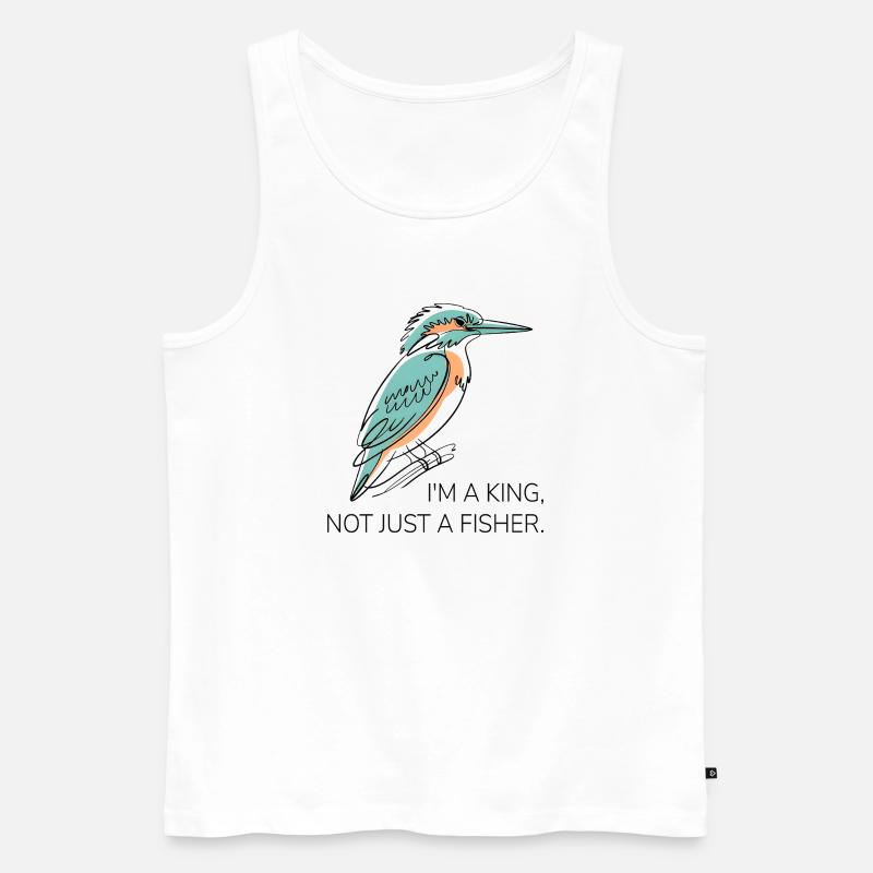 I’m a King – Eisvogel Wortspiel Design - Männer Premium Bio Tank Top - Weiß