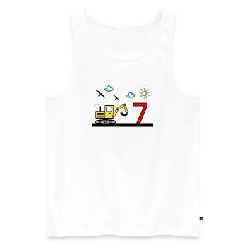 Bagger - Männer Premium Bio Tank Top - Weiß - Vorne - Michal (187cm)