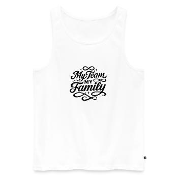 Mon équipe, ma famille - Débardeur bio Premium Homme - blanc - Devant - AI Model Male 178 light (178cm)