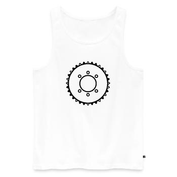 Kettenblatt Ritzel Antrieb - Männer Premium Bio Tank Top - Weiß - Vorne - AI Model Male 178 light (178cm)