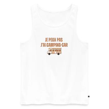 Je peux pas j'ai camping-car - Débardeur bio Premium Homme - blanc - Devant - Michal (187cm)