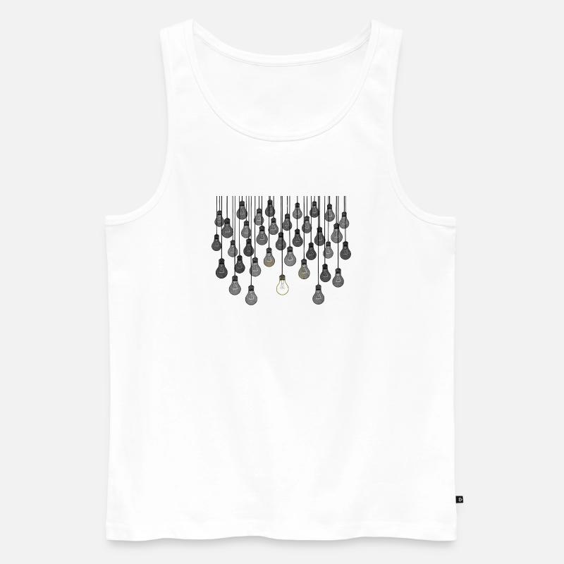 Graues Glühbirnen-Array mit einzigartiger Helligkeit - Männer Premium Bio Tank Top - Weiß