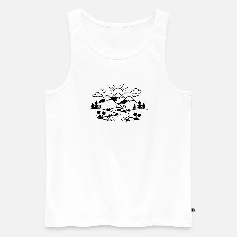 Berge Landschaft - Männer Premium Bio Tank Top - Weiß