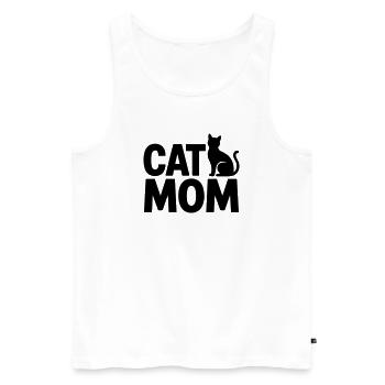 Maman Chat : Maman Chat - Débardeur bio Premium Homme - blanc - Devant - AI Model Male 178 light (178cm)