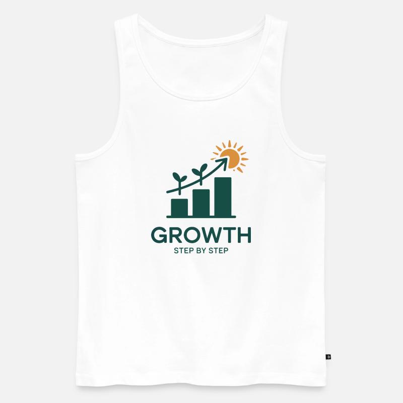 Growth Step by Step – Erfolg & Wachstum - Männer Premium Bio Tank Top - Weiß
