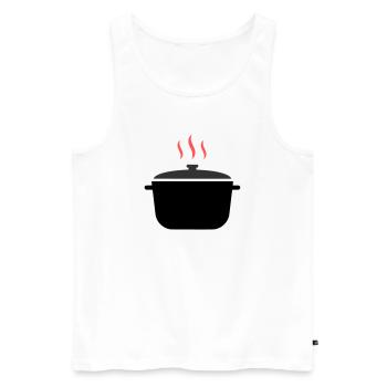 Cooking Pot Steam Cooking - Men's Premium Organic Tank Top - white - Front - AI Model Male 178 light (178cm)