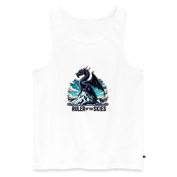 Drachenhimmel über Bergkette - Männer Premium Bio Tank Top - Weiß - Vorne - Michal (187cm)