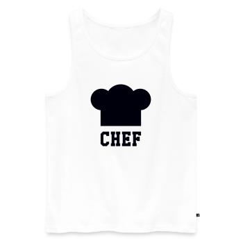 Chef Toque – Küche – Koch - Männer Premium Bio Tank Top - Weiß - Vorne - AI Model Male 178 light (178cm)