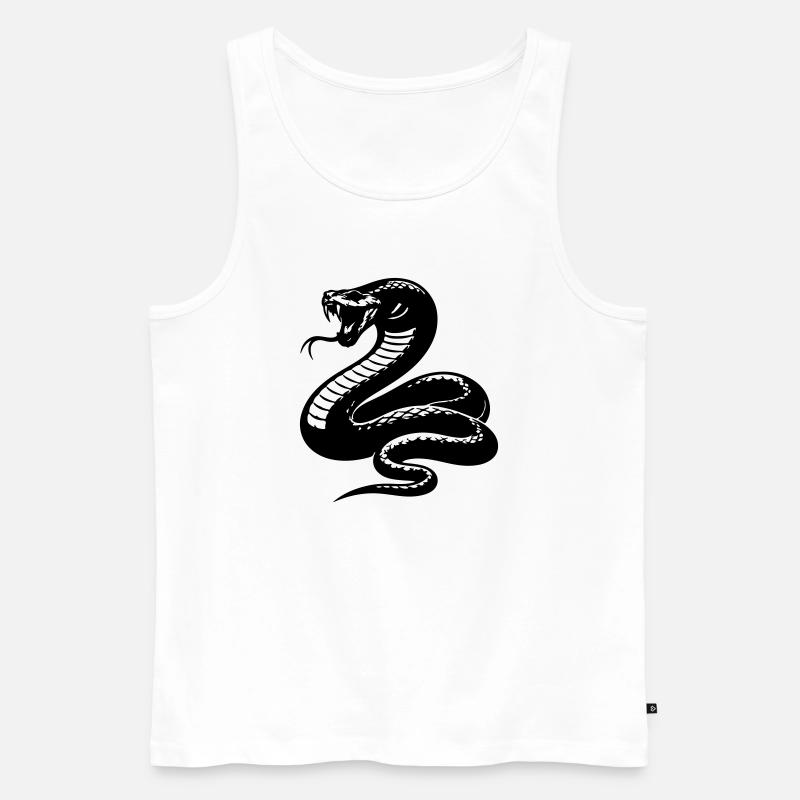 Schlange Python Silhouette - Männer Premium Bio Tank Top - Weiß