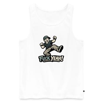 Fuck yes! Daily motivation - Men's Premium Organic Tank Top - white - Front - Michal (187cm)