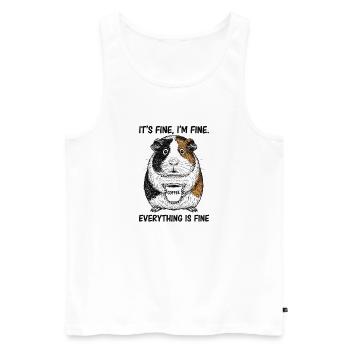 Its Fine Im Fine Coffee Guinea Pig - Men's Premium Organic Tank Top - white - Front - Michal (187cm)