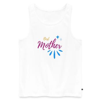 Best Mother Font with Spark Speckle - Men's Premium Organic Tank Top - white - Front - AI Model Male 178 light (178cm)