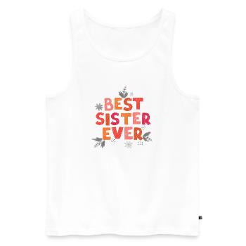 Beste Schwester aller Zeiten - Männer Premium Bio Tank Top - Weiß - Vorne - AI Model Male 178 light (178cm)