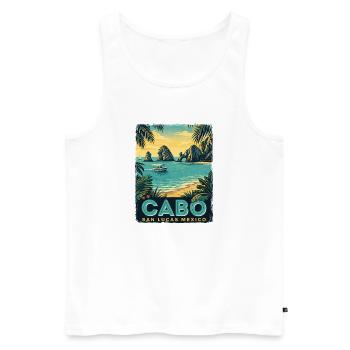 Croisière rétro des vacances de printemps à Cabo San Lucas, Mexique - Débardeur bio Premium Homme - blanc - Devant - AI Model Male 178 light (178cm)