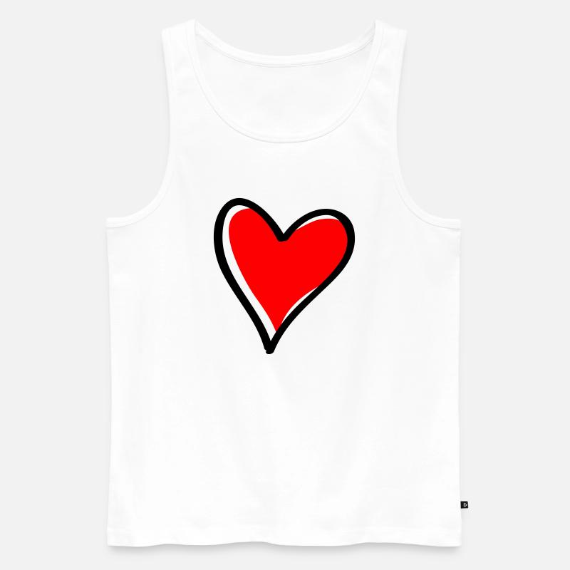 Rotes Herz Minimal-Icon - Männer Premium Bio Tank Top - Weiß