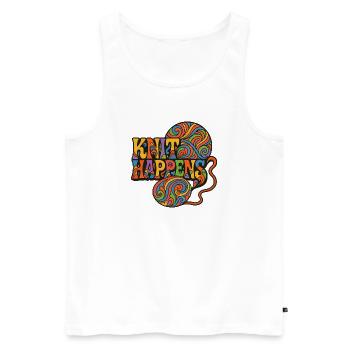 Knit Happens Psychedelische Geschichte - Männer Premium Bio Tank Top - Weiß - Vorne - AI Model Male 178 light (178cm)