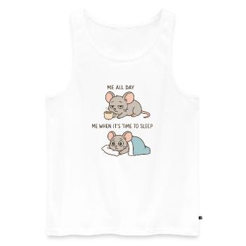 Süße Kaffee Maus Cartoon für Kaffeeliebhaber - Männer Premium Bio Tank Top - Weiß - Vorne - Michal (187cm)