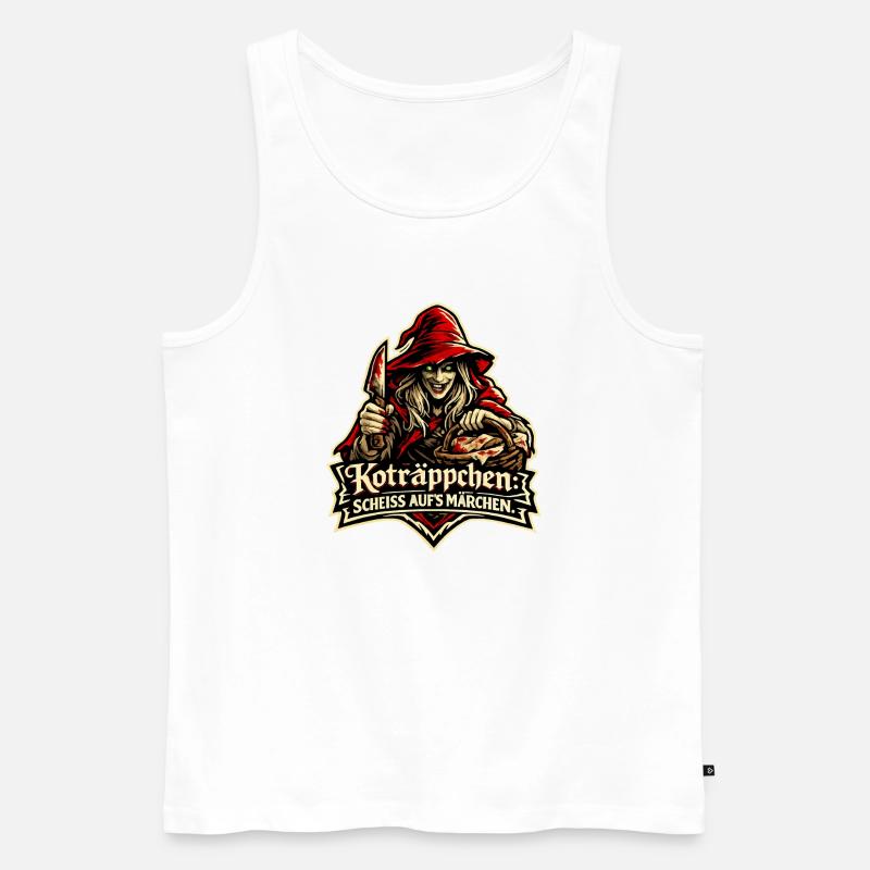Rotkäppchen (Koträppchen) Parodie: Scheiß Märchen - Männer Premium Bio Tank Top - Weiß
