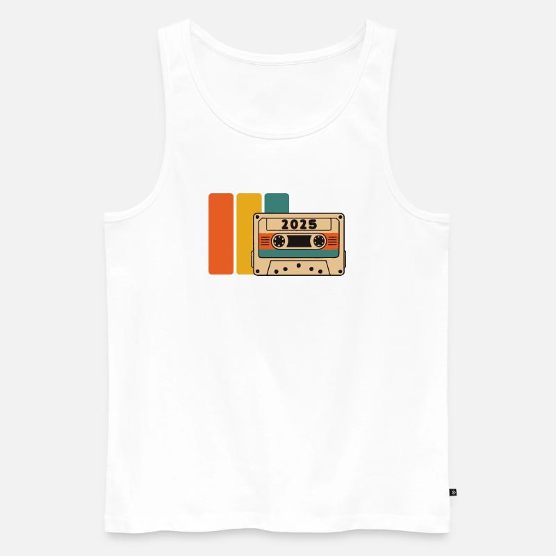 2015 Retro Kassette Lebendige Palette - Männer Premium Bio Tank Top - Weiß