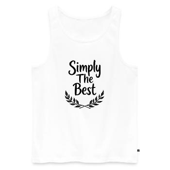 Simply The Best Lorbeerkranz Statement - Männer Premium Bio Tank Top - Weiß - Vorne - Michal (187cm)