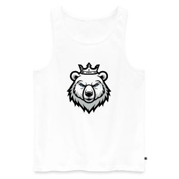 Polar Bear Portrait Animal Polar Bear Head Crown - Men's Premium Organic Tank Top - white - Front - Michal (187cm)