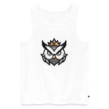 Couronne de tête de hibou - Débardeur bio Premium Homme - blanc - Devant - Michal (187cm)