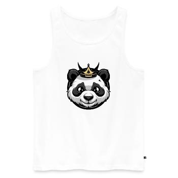 Panda Kopf Krone - Männer Premium Bio Tank Top - Weiß - Vorne - AI Model Male 178 light (178cm)