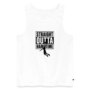 Straight Outta Hangtime Basketball Sports - Men's Premium Organic Tank Top - white - Front - Michal (187cm)
