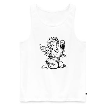 Sekt Engel – Cherub mit Sektglas Vintage - Men's Premium Organic Tank Top - white - Front - AI Model Male 178 light (178cm)