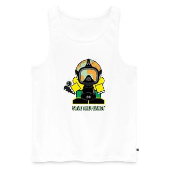 Globe Gasmaske rettet den Planeten - Männer Premium Bio Tank Top - Weiß - Vorne - AI Model Male 178 light (178cm)